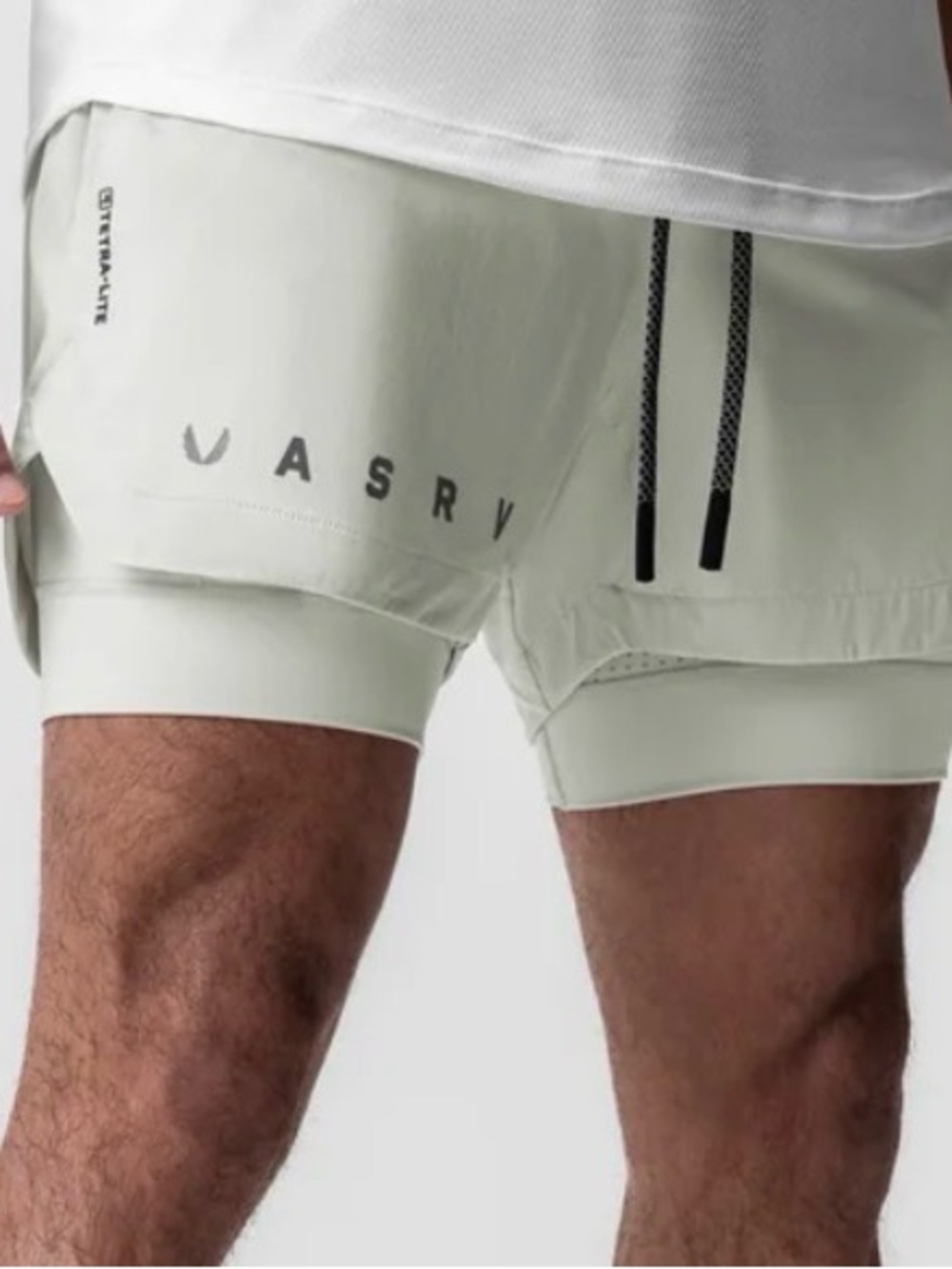 ASRV Tetra-Lite 5" Liner Short Athletic Shorts Beige Small